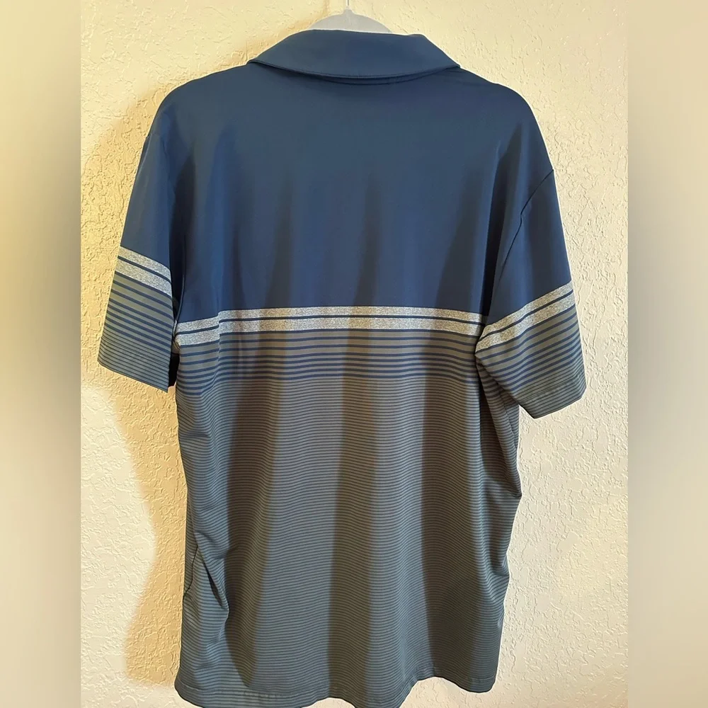 Adidas‎ Pirelli Tires Golf Polo Shirt Large Blue And Gray
